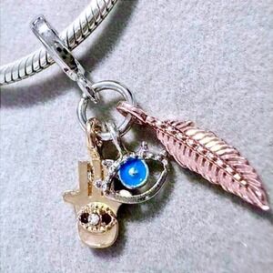 Evil Eye‎ Hamsa Dangle Charm fits PANDORA
